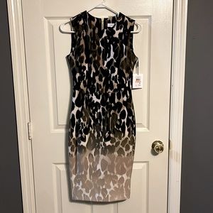 Calvin Klein Leopard Print Sleeveless Dress